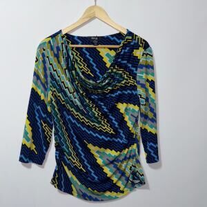 Style & Co long sleeve colorful sheer blouse women’s size petite large